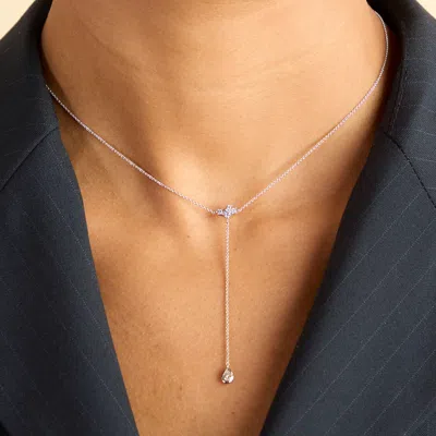 Astrid &amp; Miyu Pear Bezel Cluster Lariat