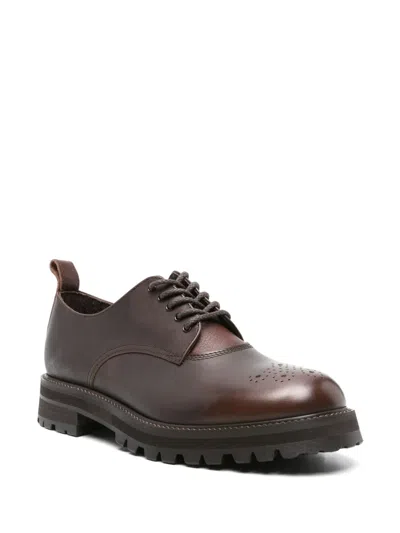 Hender Scheme Commando Blucher Leather Derby Shoes In Brown