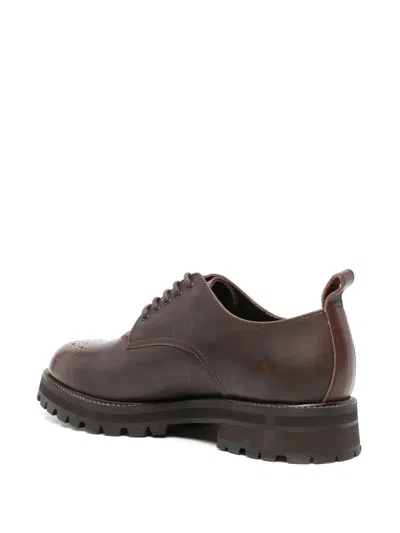 Hender Scheme Commando Blucher Leather Derby Shoes In Brown