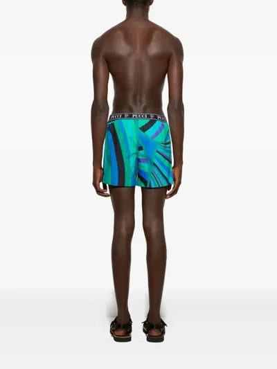 Pucci Iride-print Boxers In Green