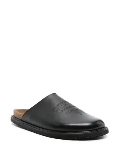 Hender Scheme Comfy Cheak Leather Slides In Black
