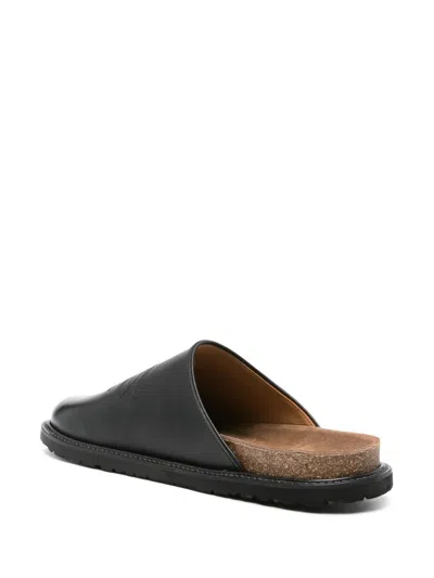 Hender Scheme Comfy Cheak Leather Slides In Black