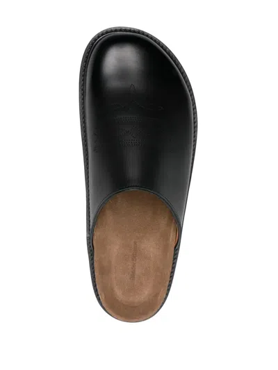 Hender Scheme Comfy Cheak Leather Slides In Black
