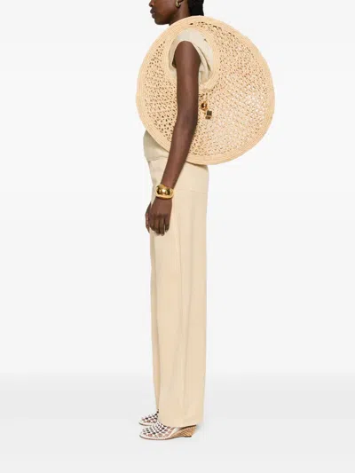 Jacquemus The Round Woven Raffia Handbag In Beige