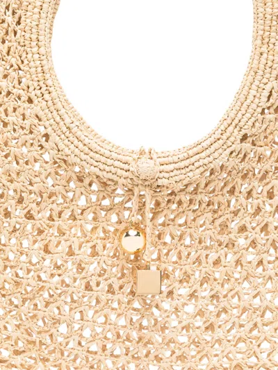 Jacquemus The Round Woven Raffia Handbag In Beige