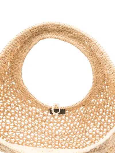 Jacquemus The Round Woven Raffia Handbag In Beige
