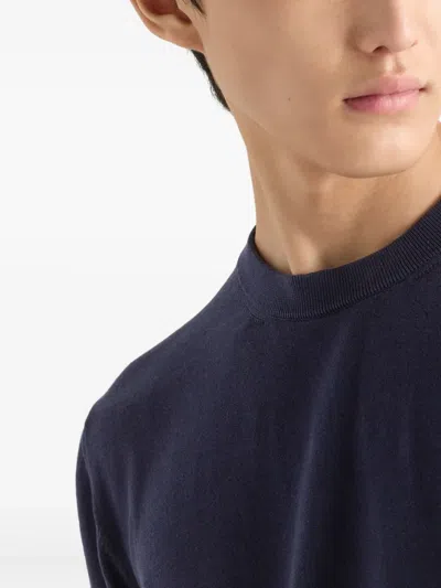 Prada Cotton T-shirt In Blue