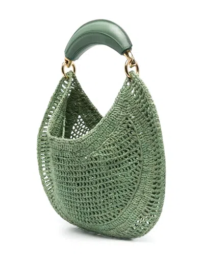 Chloé Womens Tea Leaf Green Woven Top-handle Raffia Bag