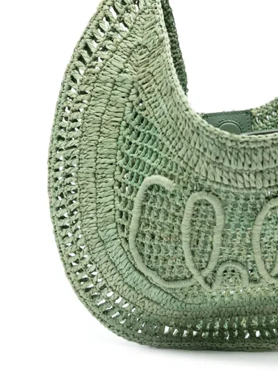Chloé Womens Tea Leaf Green Woven Top-handle Raffia Bag