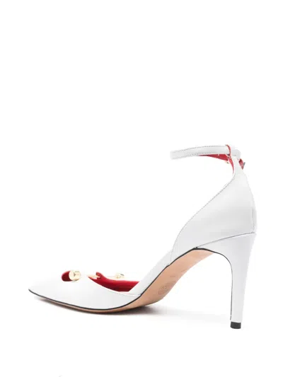 Hardot 70mm Leather Pumps In White