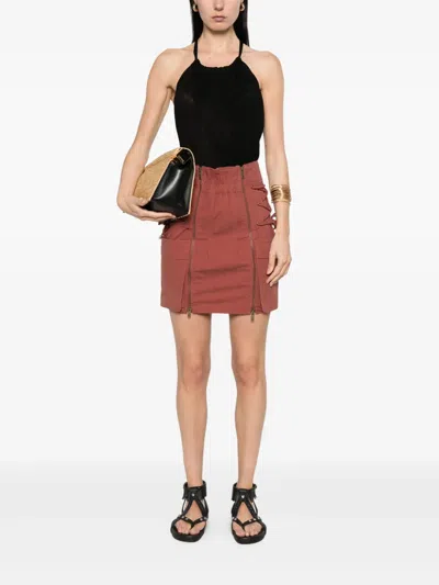Isabel Marant Woman Mini Skirt Brick Size 10 Cotton In Brown