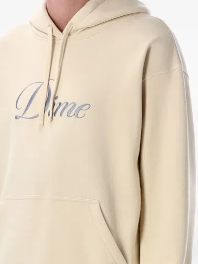Dime Cursive Hoodie In Neutrals