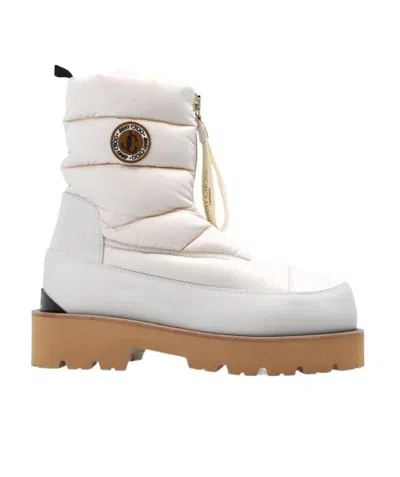 Jimmy Choo Padded Ankle Boots With Distinguished Logo In White
