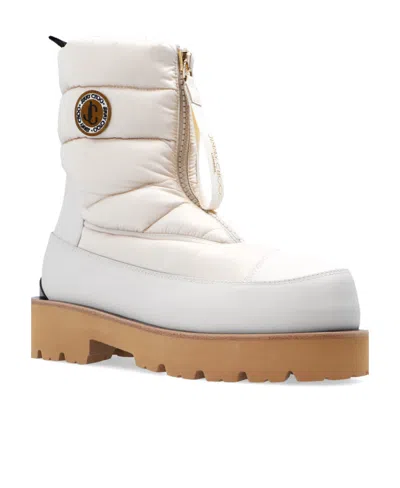 Jimmy Choo Padded Ankle Boots With Distinguished Logo In White