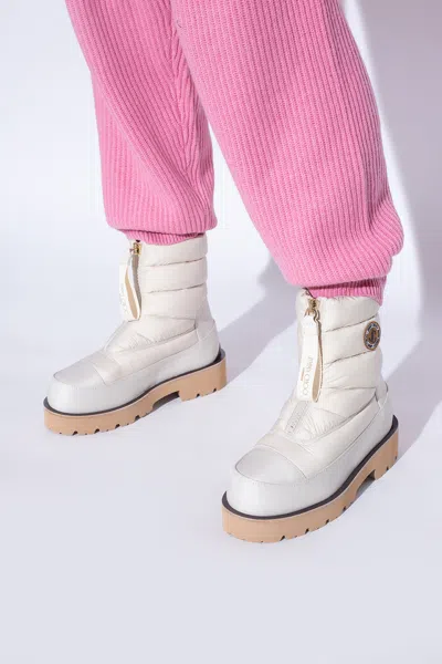 Jimmy Choo Padded Ankle Boots With Distinguished Logo In White