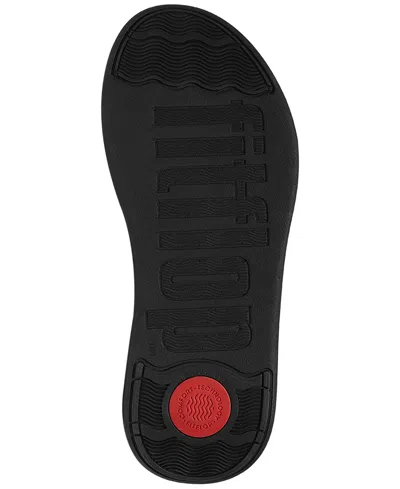 Fitflop Women's F-mode Go Adjustable Flatform Thong Sandals In All Black