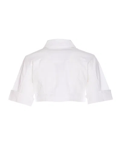 Liu •jo Cropped Jacket In White