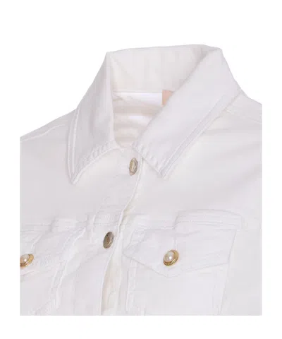 Liu •jo Cropped Jacket In White