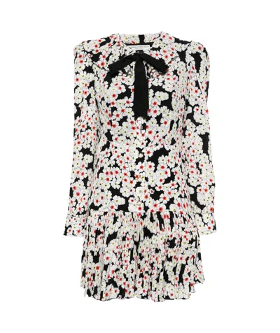 Alessandra Rich Floral Bow-detail Silk Minidress In White