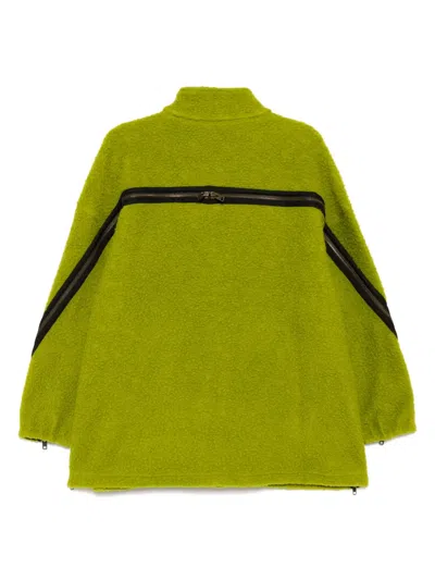Monse Half Zip Oversize Sweatshirt In Green