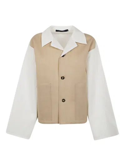 Sofie D'hoore Bi-color Long Sleeve Jacket In Neutrals