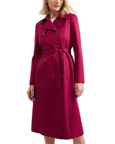 Phase Eight Cheryl Fitted Trench Button Up Jacket In Pink