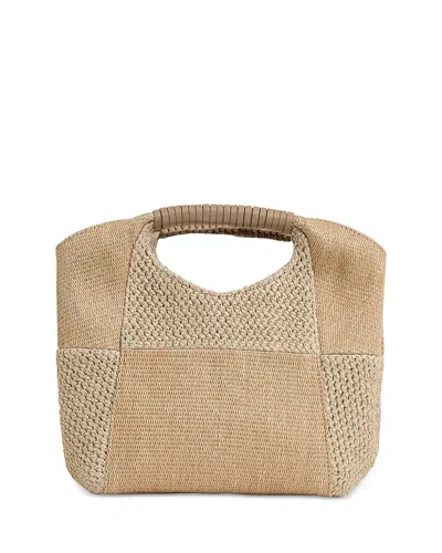 Reiss Rosalie Raffia Double Handle Clutch In Natural