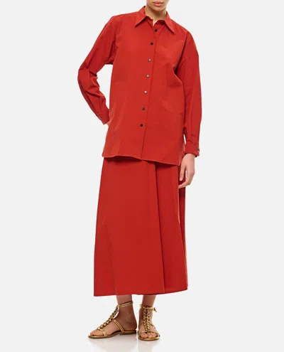 Dušan Dusan Red Shirt With Pointed Collar And Elegant Draping In Red