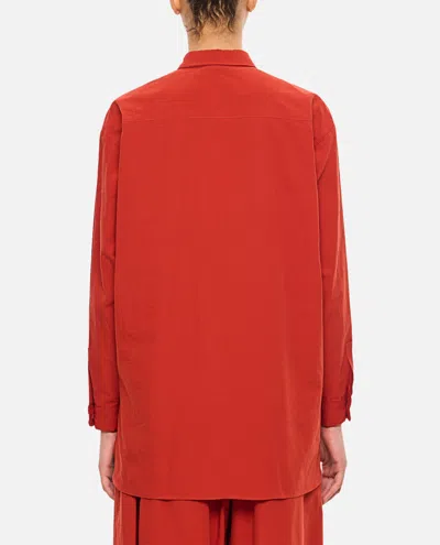 Dušan Dusan Red Shirt With Pointed Collar And Elegant Draping In Red