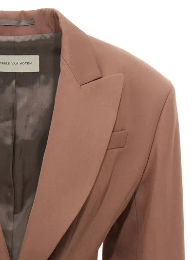 Dries Van Noten 'bohana' Blazer Single-breasted Back Vent In Brown