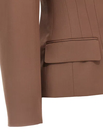 Dries Van Noten 'bohana' Blazer Single-breasted Back Vent In Brown