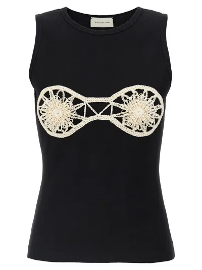 Magda Butrym Embellished Jersey Tank Top In Black