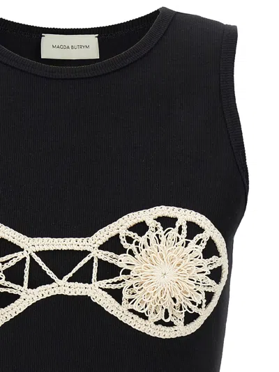 Magda Butrym Embellished Jersey Tank Top In Black