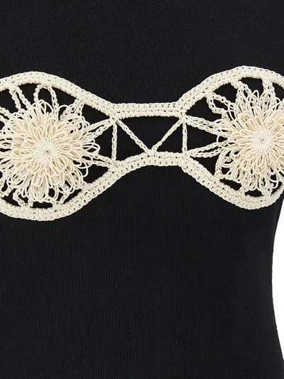 Magda Butrym Embellished Jersey Tank Top In Black