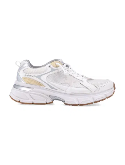 Golden Goose Lightstar Net Leather And Suede Upper Tpu Star Net Heel And Spur In White