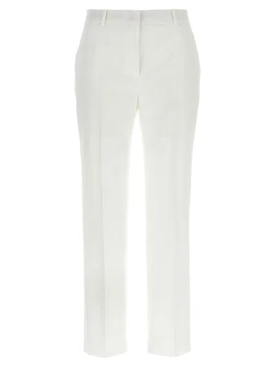 Max Mara Stretch Satin Trousers In White