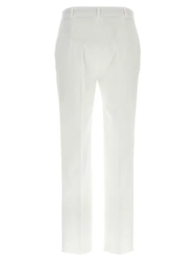 Max Mara Stretch Satin Trousers In White