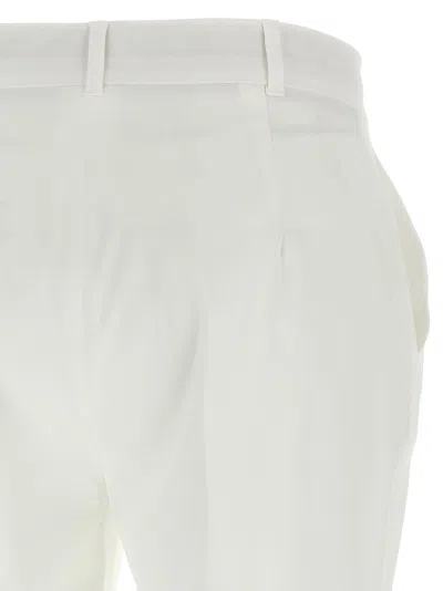 Max Mara Stretch Satin Trousers In White