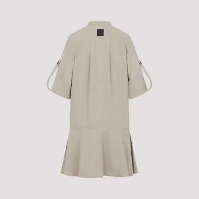 Loewe Mini Dress Cotton Adjustable Sleeves In Beige