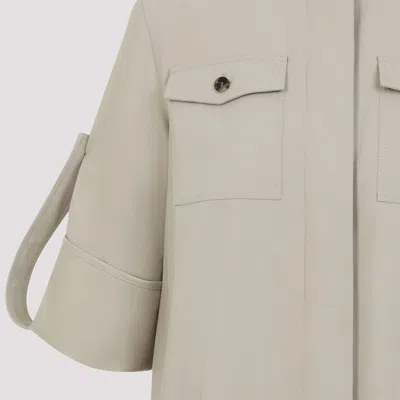 Loewe Mini Dress Cotton Adjustable Sleeves In Beige