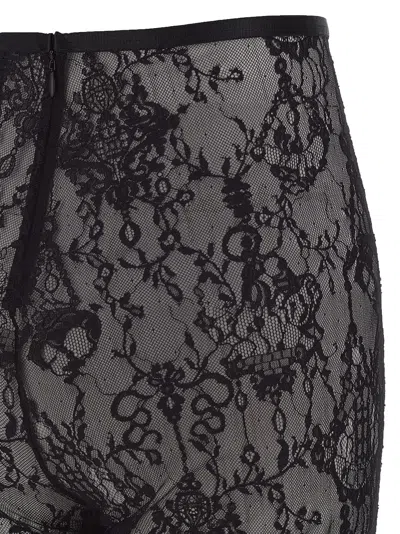 Givenchy Sheer Lace Fabric Elastic Waistband Leggings In Black