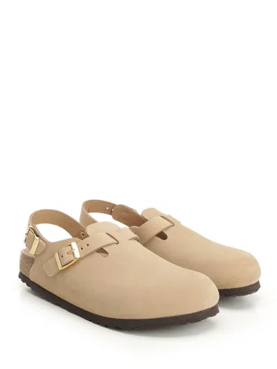 Birkenstock Mule 'tokio' Con Fibbia Sul Fronte E Sul Retro In Pelle Beige Donna In Multi