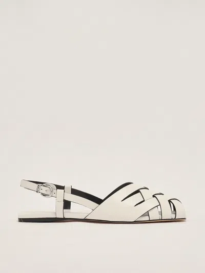 Michael Kors Irene Sling Flat In Optic White