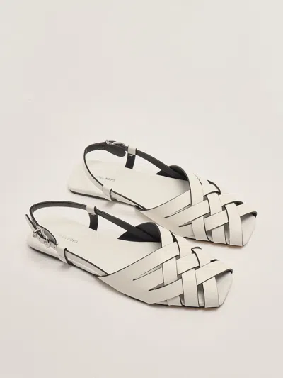 Michael Kors Irene Sling Flat In Optic White