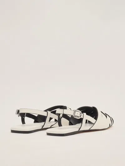 Michael Kors Irene Sling Flat In Optic White