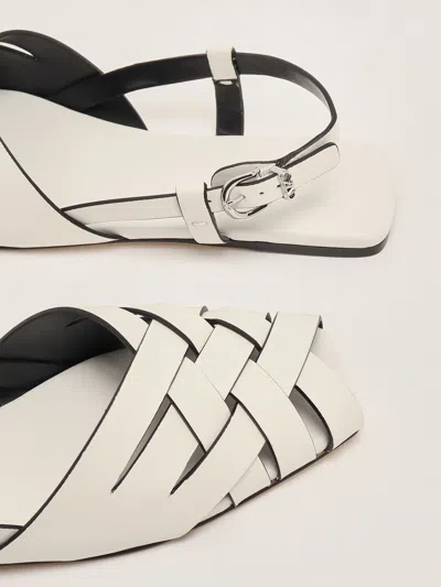 Michael Kors Irene Sling Flat In Optic White