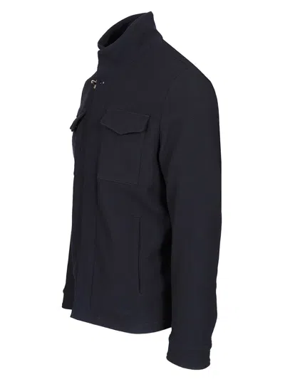 Fay Short Classic Field Jacket For Men In Blue