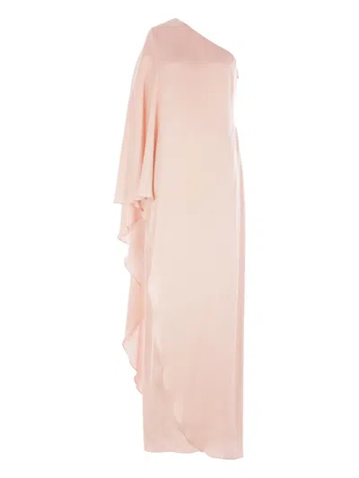Tom Ford Viscose Crepe Cady One-shoulder Kaftan In Pink