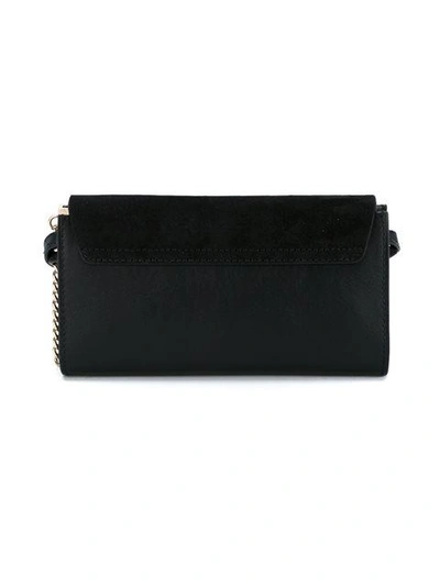 Shop Chloé Black Suede Faye Wallet Bag