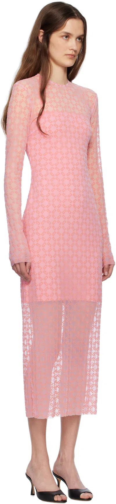 Givenchy Dress In Monogram 72 Tulle In Skin Rose